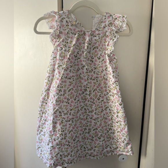 Crewcuts Other - Crewcuts White Dress with Pink and Green Floral Pattern- Size 8
